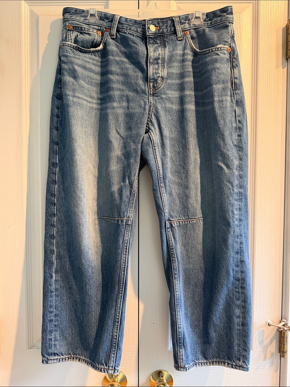 Madewell Darted Barrel-Leg Blue Denim Jeans